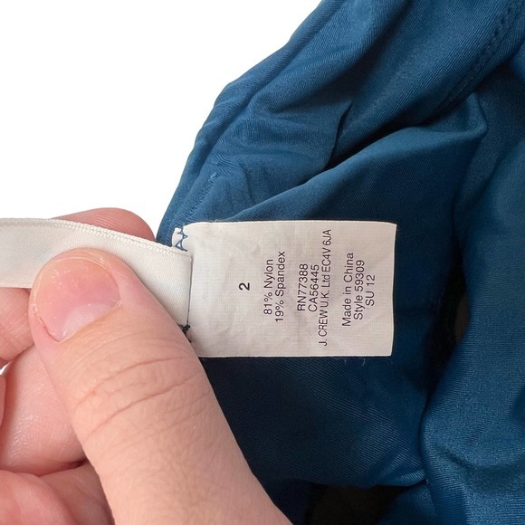 J.Crew Ruched‎ Twisted One Shoulder Bathing Suit Blue Size 2 - Picture 5 of 8